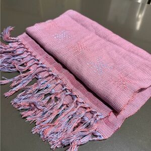 Anthropologie 100% cotton Pink Fringed Women's Scarf
